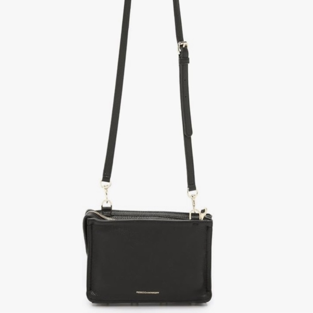 REBECCA MINKOFF Regan Black Leather Crossbody